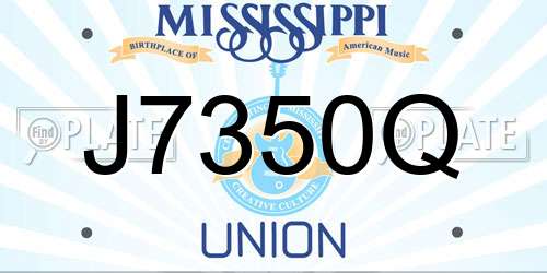 J7350Q Mississippi License Plate