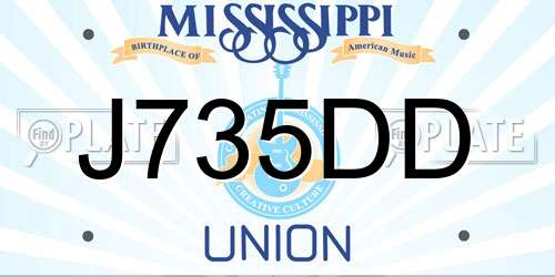 J735DD Mississippi License Plate