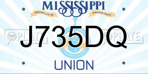 J735DQ Mississippi License Plate