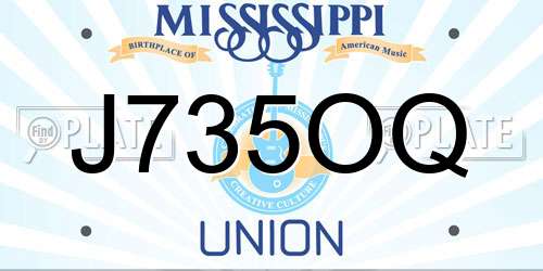 J735OQ Mississippi License Plate