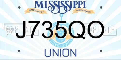 J735QO Mississippi License Plate