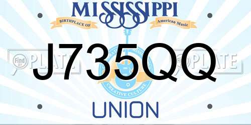 J735QQ Mississippi License Plate