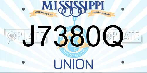 J7380Q Mississippi License Plate