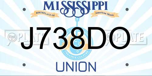 J738DO Mississippi License Plate