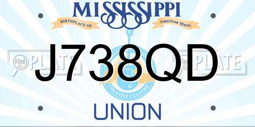 J738QD Mississippi License Plate