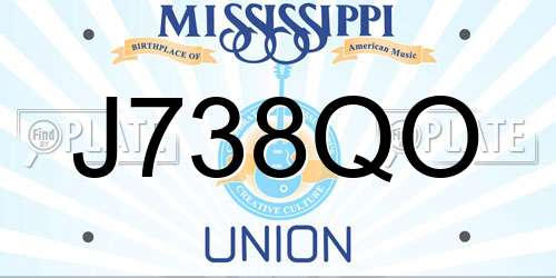 J738QO Mississippi License Plate