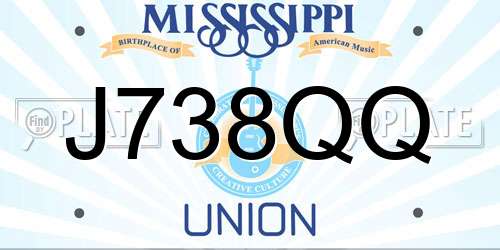 J738QQ Mississippi License Plate
