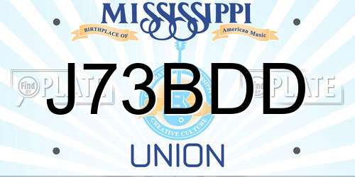 J73BDD Mississippi License Plate