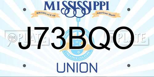 J73BQO Mississippi License Plate