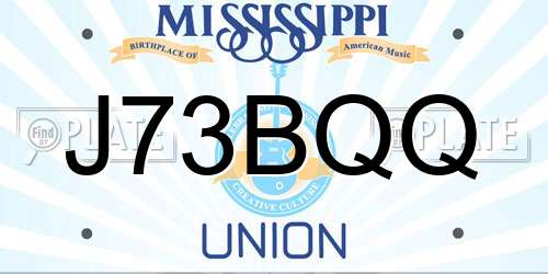 J73BQQ Mississippi License Plate