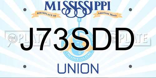 J73SDD Mississippi License Plate