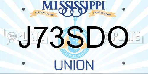J73SDO Mississippi License Plate