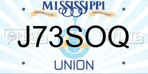 J73SOQ Mississippi License Plate