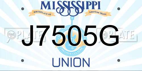 J7505G Mississippi License Plate