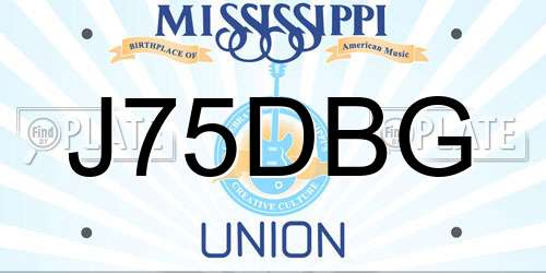 J75DBG Mississippi License Plate
