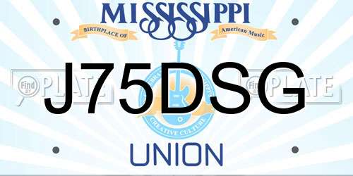 J75DSG Mississippi License Plate