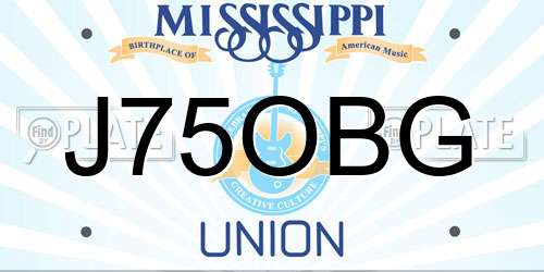 J75OBG Mississippi License Plate