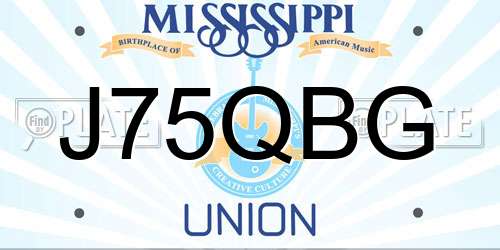J75QBG Mississippi License Plate
