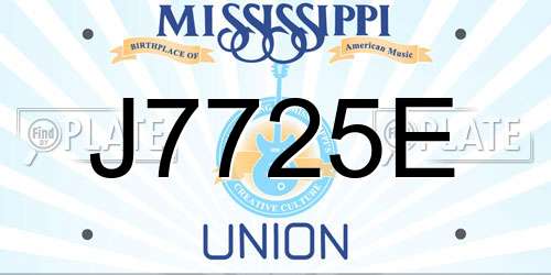 J7725E Mississippi License Plate