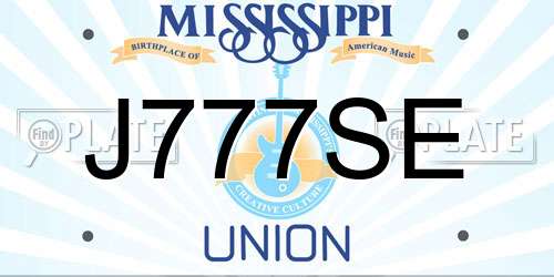 J777SE Mississippi License Plate