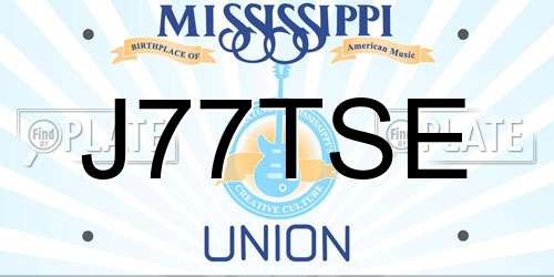 J77TSE Mississippi License Plate