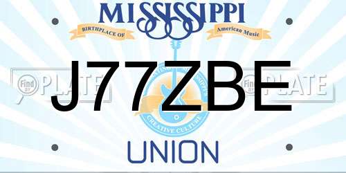 J77ZBE Mississippi License Plate