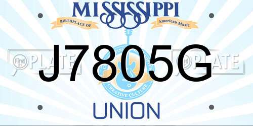 J7805G Mississippi License Plate