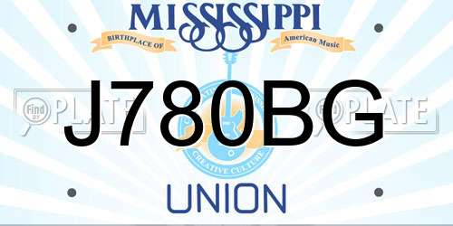 J780BG Mississippi License Plate