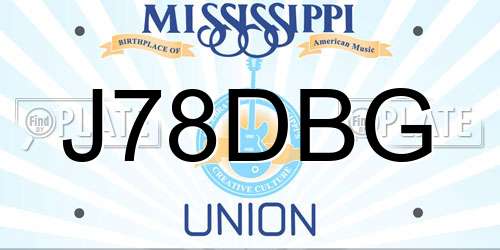 J78DBG Mississippi License Plate