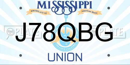 J78QBG Mississippi License Plate