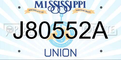 J80552A Mississippi License Plate