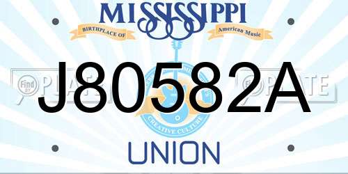 J80582A Mississippi License Plate