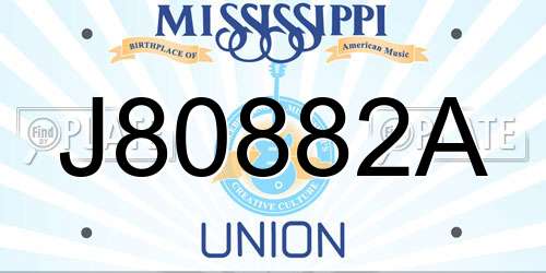 J80882A Mississippi License Plate