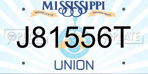 J81556T Mississippi License Plate