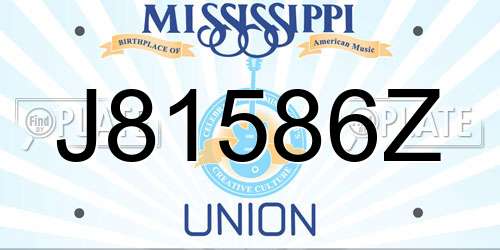 J81586Z Mississippi License Plate