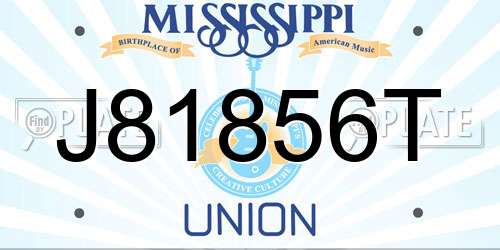 J81856T Mississippi License Plate