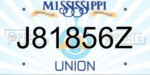 J81856Z Mississippi License Plate