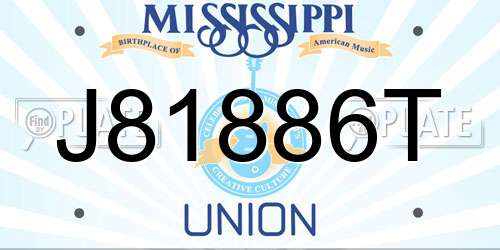 J81886T Mississippi License Plate