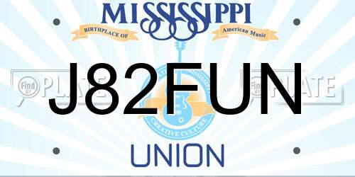 J82FUN Mississippi License Plate