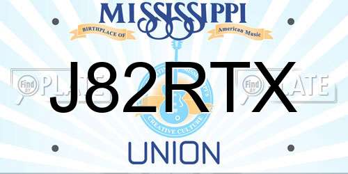 J82RTX Mississippi License Plate