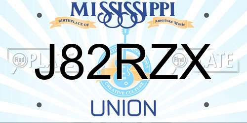 J82RZX Mississippi License Plate