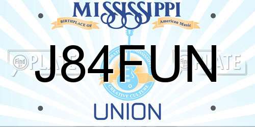 J84FUN Mississippi License Plate