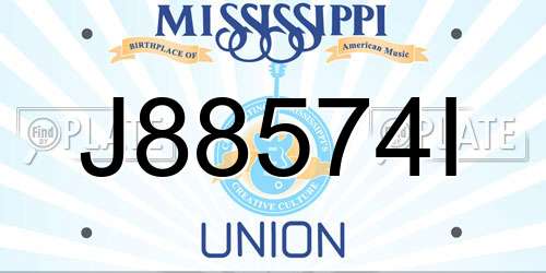 J88574I Mississippi License Plate