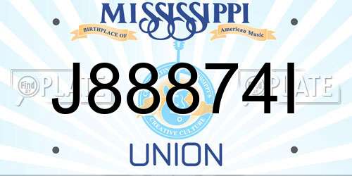 J88874I Mississippi License Plate