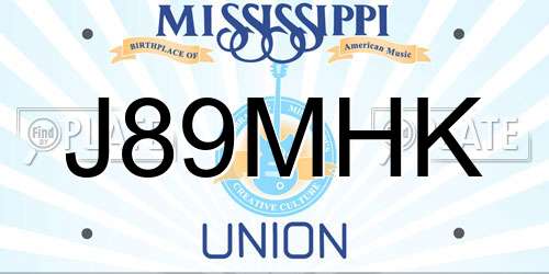 J89MHK Mississippi License Plate