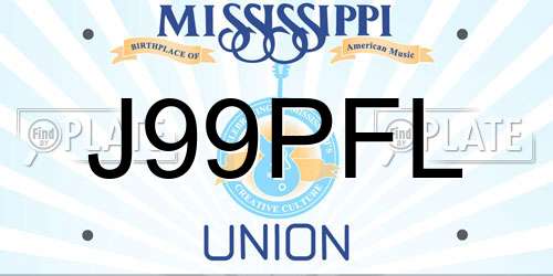 J99PFL Mississippi License Plate