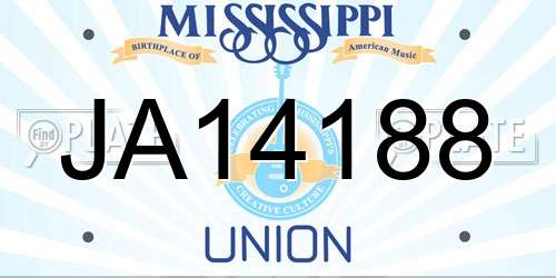 JA14188 Mississippi License Plate