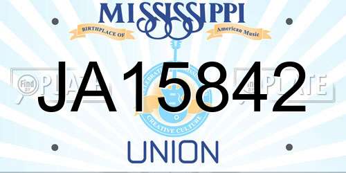 JA15842 Mississippi License Plate