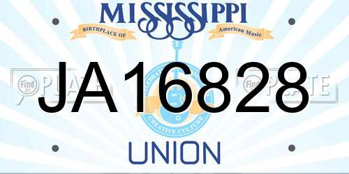JA16828 Mississippi License Plate