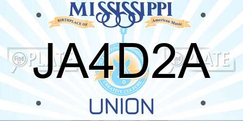 JA4D2A Mississippi License Plate